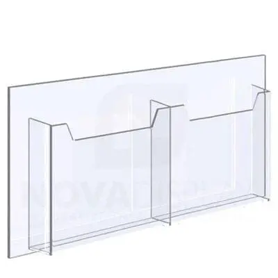 14ALD-2-8511L-25 1/8″ Clear Acrylic Leaflet Dispenser / Literature Holder – Double Pocket / Landscape