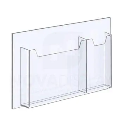 14ALD-MIX01-17 1/8″ Clear Acrylic Leaflet Dispenser / Literature Holder – Double Pocket - Mixed Format