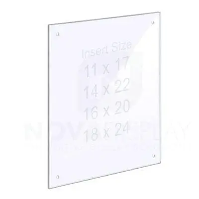 14ASP-W-PANEL-M4 1/4″ Clear Acrylic Panel with Holes for M4 Studs – Polished Edges