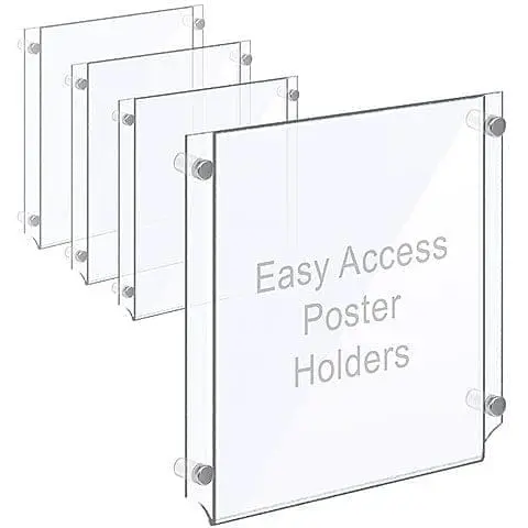 Wall Mounted Acrylic Poster Holder / Easy Access Acrylic Pocket Frame