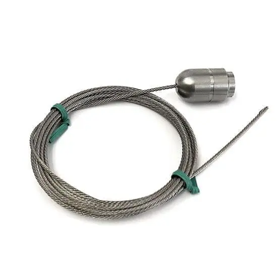 2.0M (6′ 5-3/4″) Long 1.5mm (1/16″) Diameter Cable with Ceiling Fixing | #303 Stainless Steel