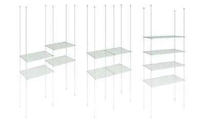 Cable Suspended Glass Shelves