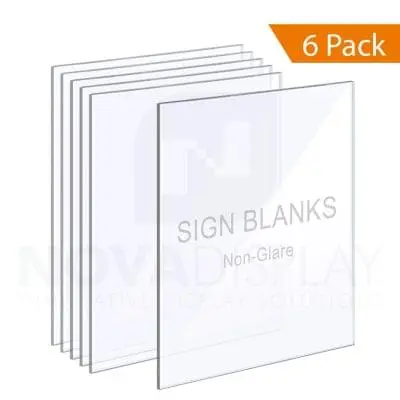 1/8″ Non-Glare Acrylic Sign Blanks without Holes – Polished Edges