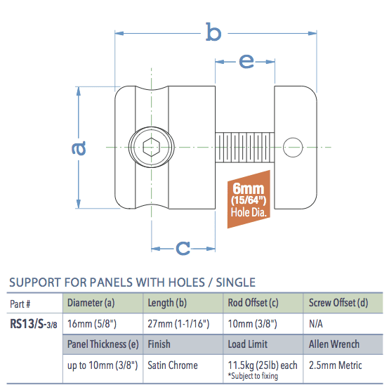 Specifications for RS13-S-3/8