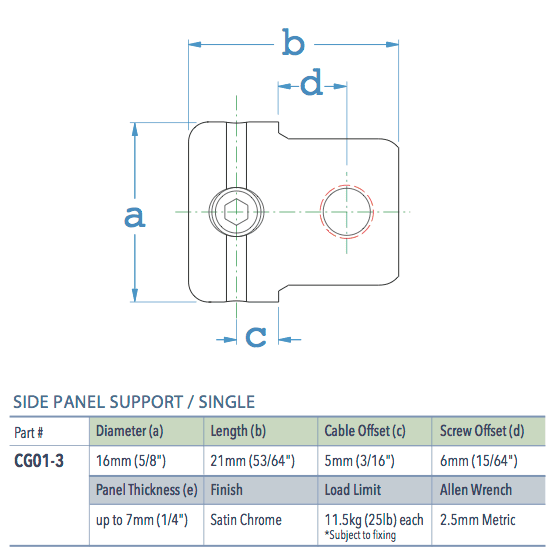 Specifications for CG01-3