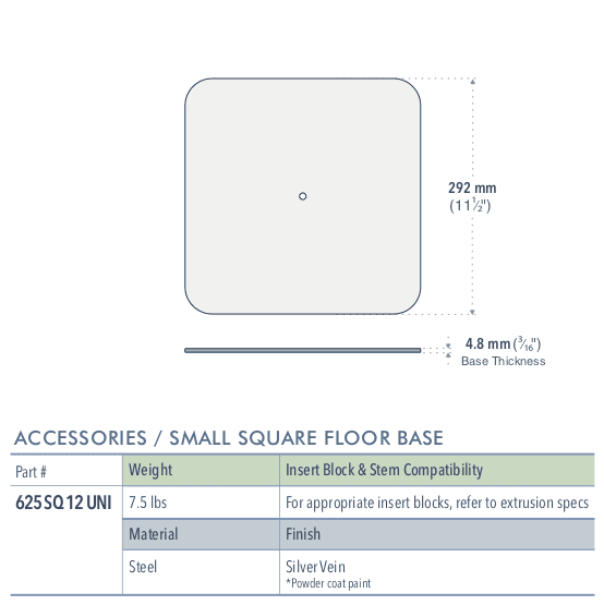 Specifications for 625SQ12-UNI