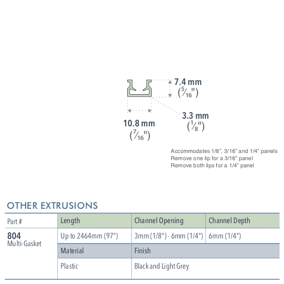 Specifications for 804-GRAY/72/L