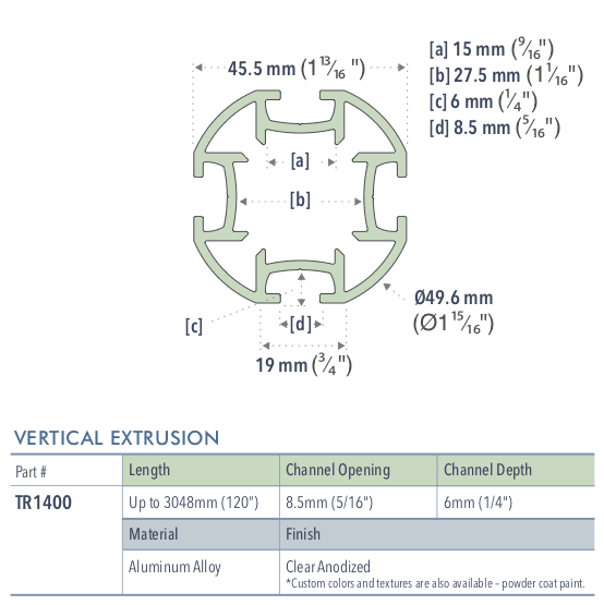 Specifications for TR1400/72/L