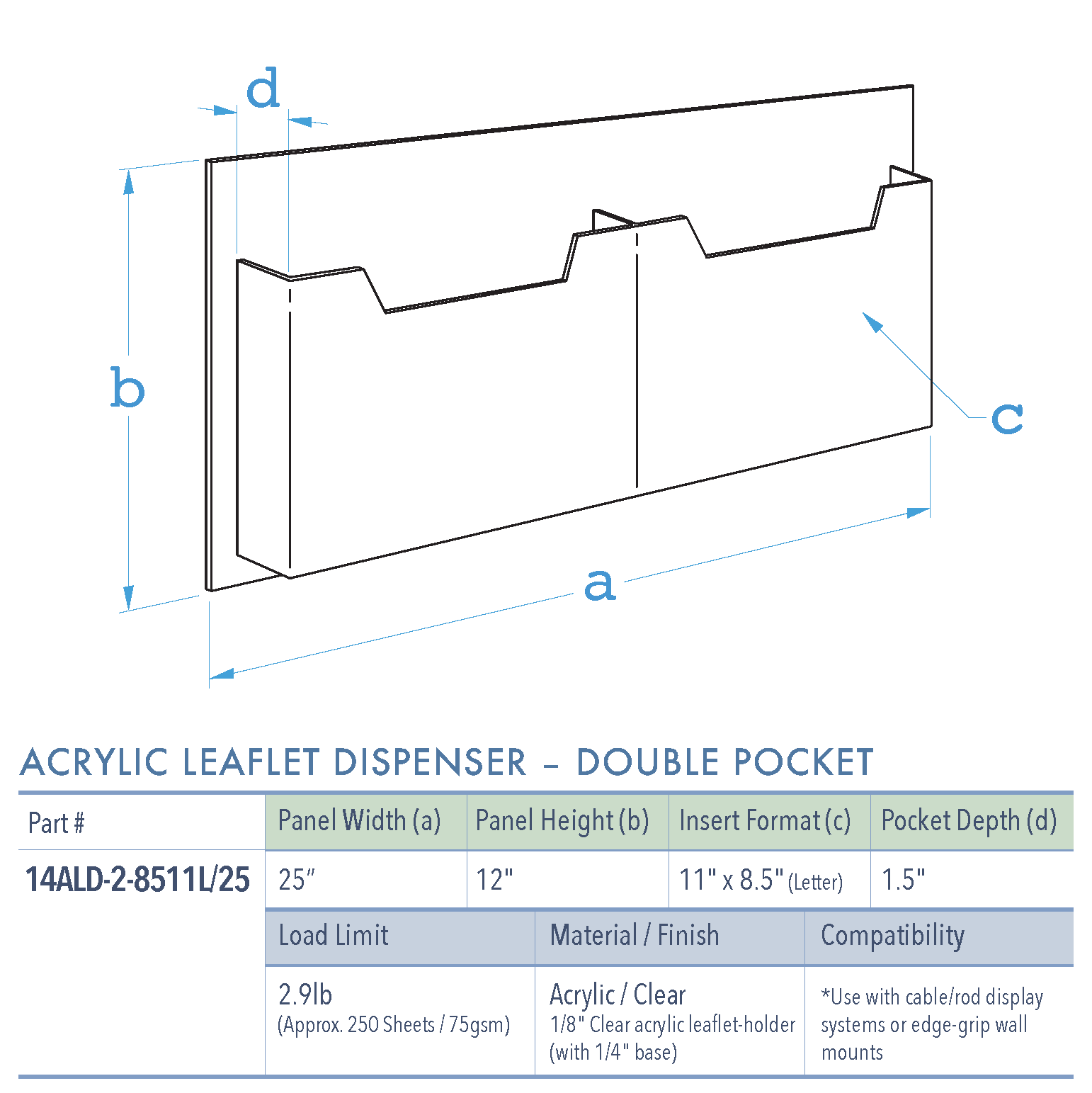 Specifications for 14ALD-2-8511L-25
