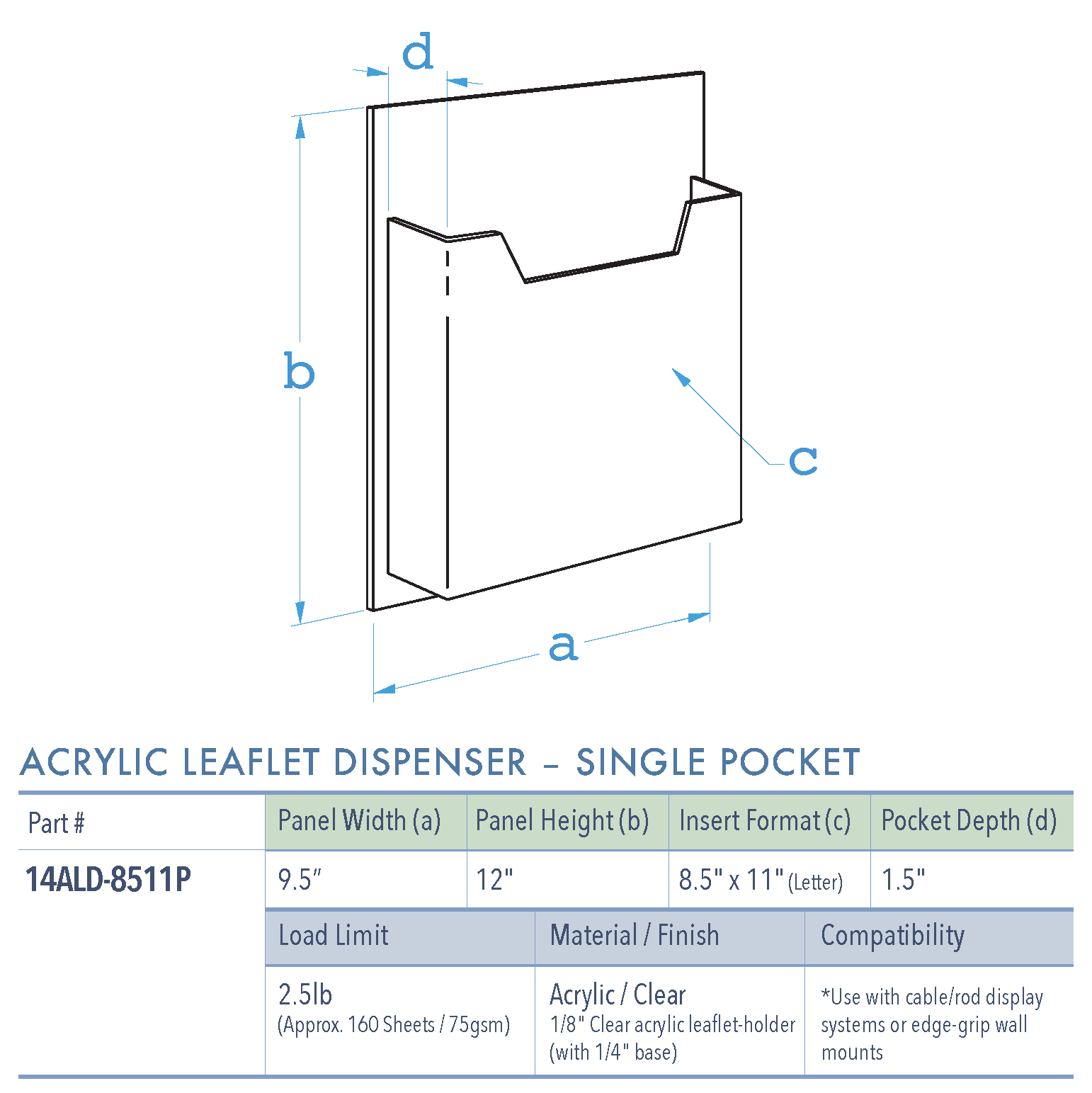 Specifications for 14ALD-8511P