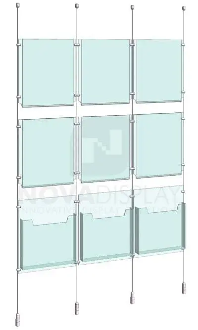 KLD-014_Acrylic-Poster-and-Literature-Display-Kit-cable-suspended