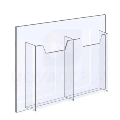 14ALD-2-3585-ST 1/8″ Clear Acrylic Leaflet Dispenser / Literature Holder – Double Pocket