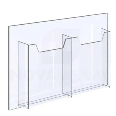 14ALD-2-8511P-19>25 1/8″ Clear Acrylic Leaflet Dispenser / Literature Holder – Double Pocket / Portrait