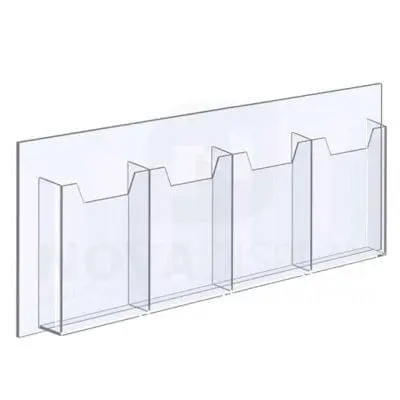 14ALD-4-6585-28 1/8″ Clear Acrylic Leaflet Dispenser / Literature Holder – Four Pocket