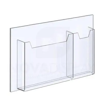 14ALD-MIX01-17 1/8″ Clear Acrylic Leaflet Dispenser / Literature Holder – Double Pocket - Mixed Format