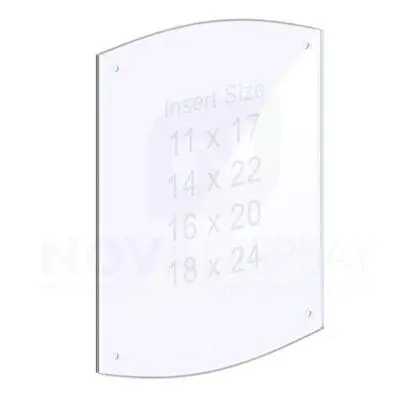 14ASP-2CR-PANEL-M4 1/4″ Clear Acrylic Arched Panel with Holes for M4 Studs – Polished Edges