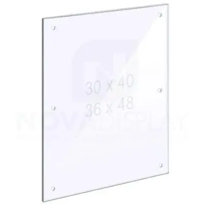 14ASP-PANEL-M8:D6-LR 1/4″ Clear Acrylic Panel with Holes for M8 Studs – Polished Edges.