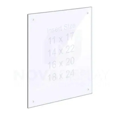 14ASP-W-PANEL-M4 1/4″ Clear Acrylic Panel with Holes for M4 Studs – Polished Edges