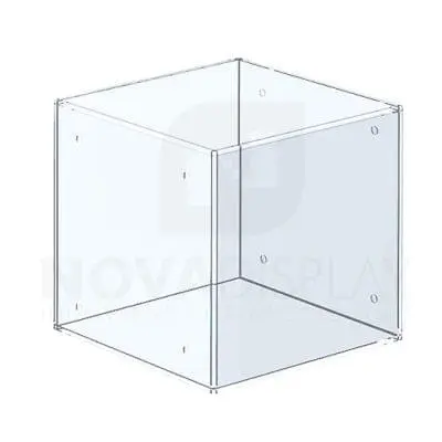 Non-Lit Acrylic Open Display Case (Five Sided) – All Clear