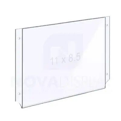 Easy Access Acrylic Pocket / Poster Holder with Holes for M4 Studs – Landscape