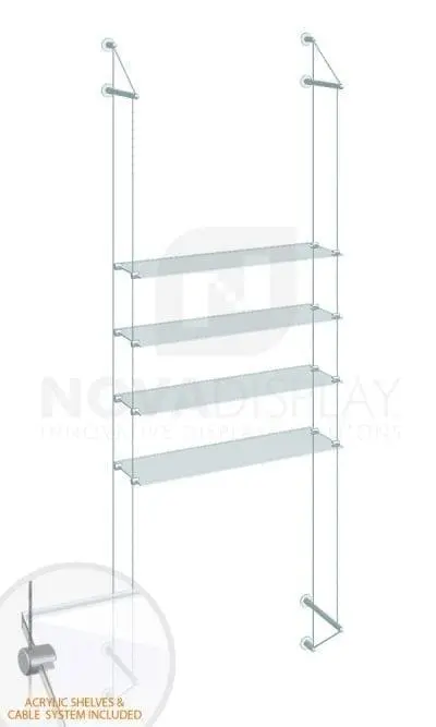 KSI-033PLEX Cable Suspended Acrylic Shelving Display Kit