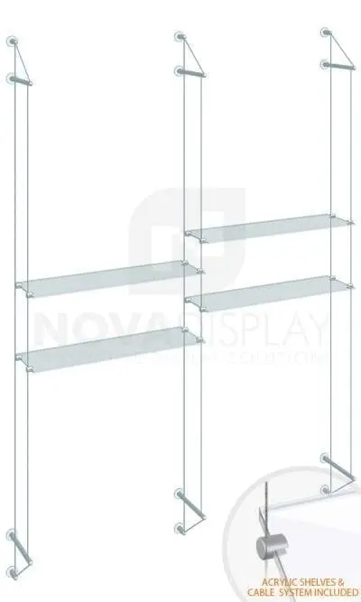 KSI-034PLEX Cable Suspended Acrylic Shelving Display Kit