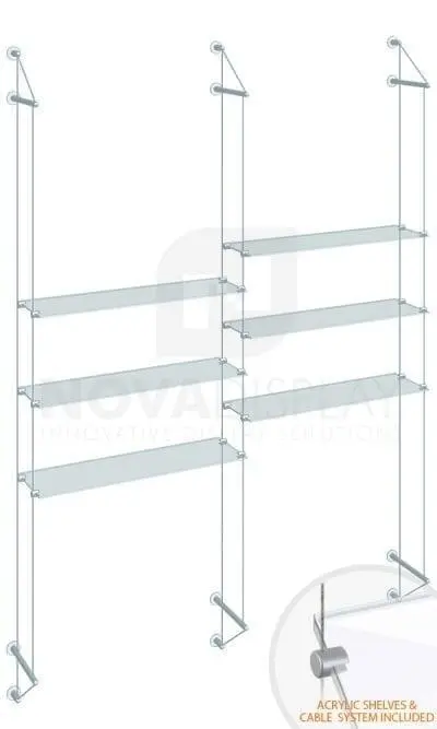 KSI-035PLEX Cable Suspended Acrylic Shelving Display Kit
