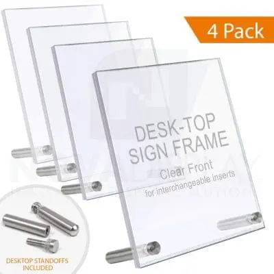 Desktop Sign Frame – 1/2″ Thick Clear Acrylic Set