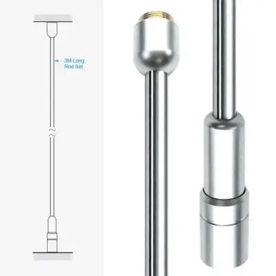 Ceiling-to-Floor Fixing Kit with Two 1.5M Long Rods — 3M (9’ 10”) Length | Nova Display Systems