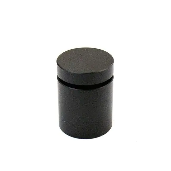 3/4″ Dia. x 3/4″ Aluminum Sign Support (3-Part Standoff with M6 Stud-Cap) / Satin Black Finish