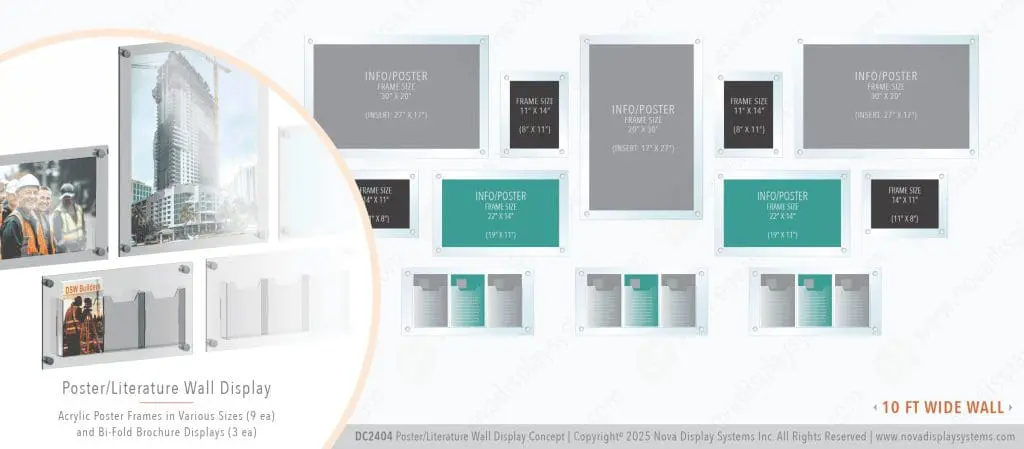 DC2404 Frameless Poster Wall Display / Wall Display Idea Concept