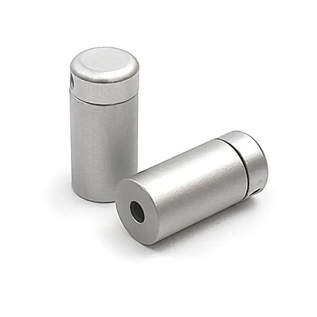 1/2″ Dia. x 3/4″ Sign Standoff Support (2-Part Standoff with M8 Stud-Cap) / Satin Anodized Finish