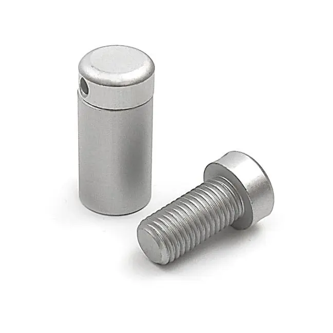 1/2″ Dia. x 3/4″ Sign Standoff Support (2-Part Standoff with M8 Stud-Cap) / Satin Anodized Finish