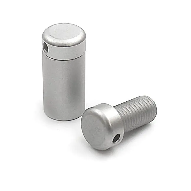 1/2″ Dia. x 3/4″ Sign Standoff Support (2-Part Standoff with M8 Stud-Cap) / Satin Anodized Finish