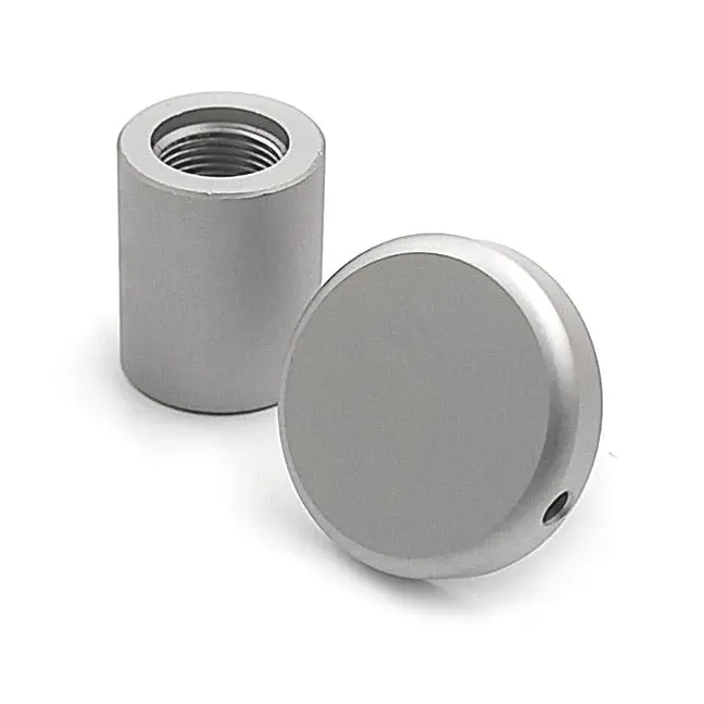 5/8″ Dia. x 3/4″ Sign Standoffs with 1″ Dia. Cap (2-Part Standoff with M10 Stud-Cap) / Satin Anodized Finish