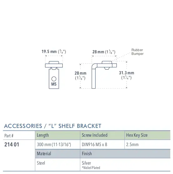 Specifications for 214-01