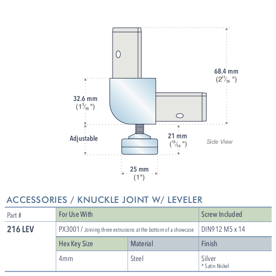 Specifications for 216-LEV