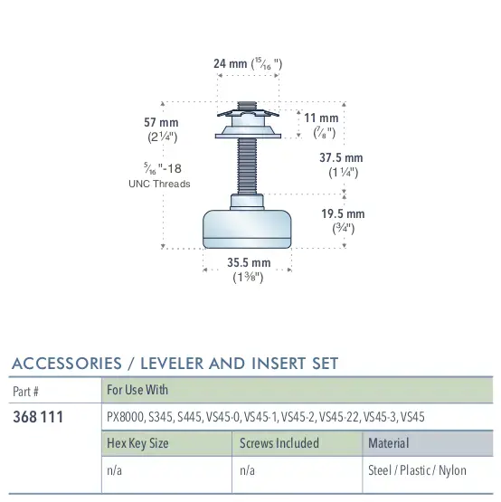 Specifications for 368-111