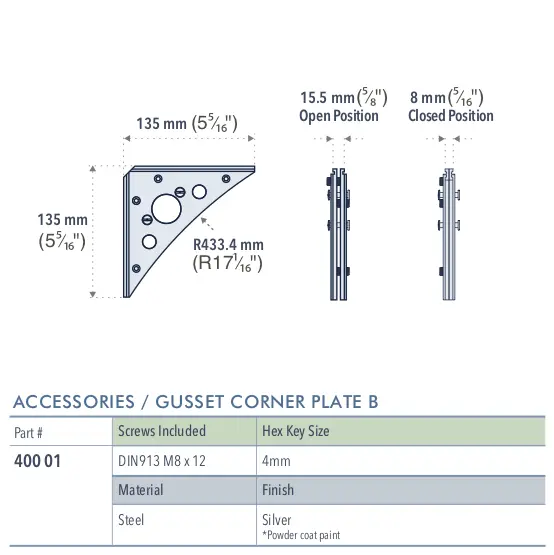 Specifications for 400-01