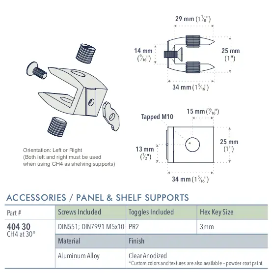 Specifications for 404-30