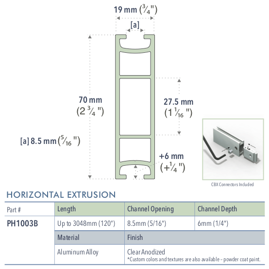 Specifications for PH1003B/-/L/C