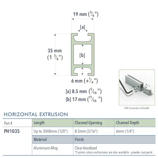 Specifications for PH1035/-/L/C