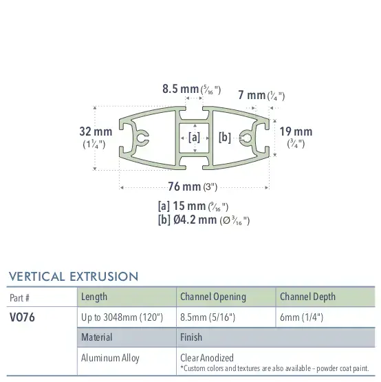 Specifications for VO76/72/L