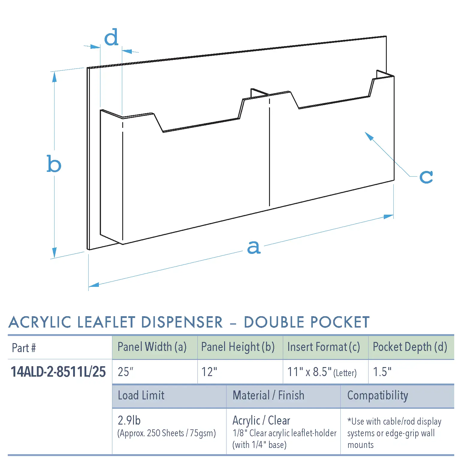 Specifications for 14ALD-2-8511L-25