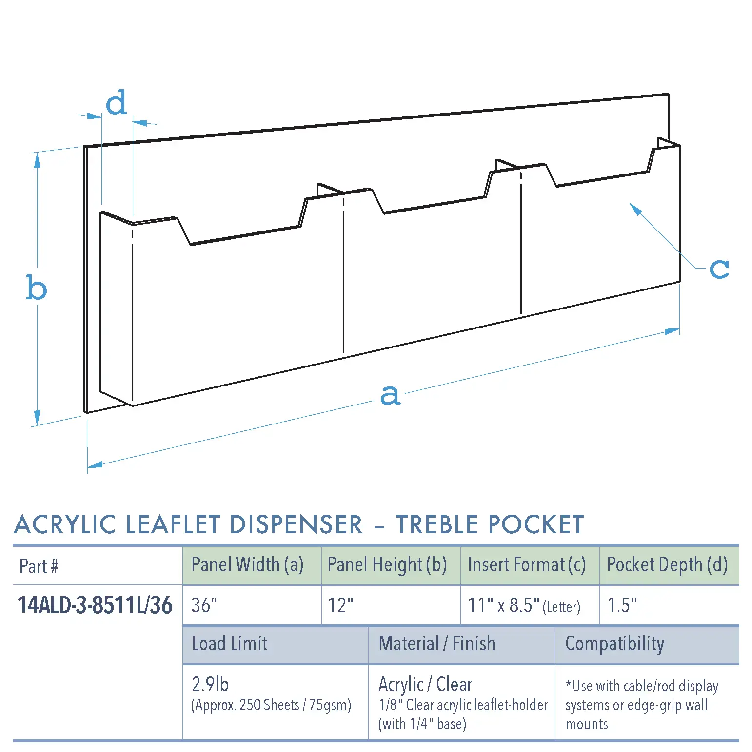 Specifications for 14ALD-3-8511L-36