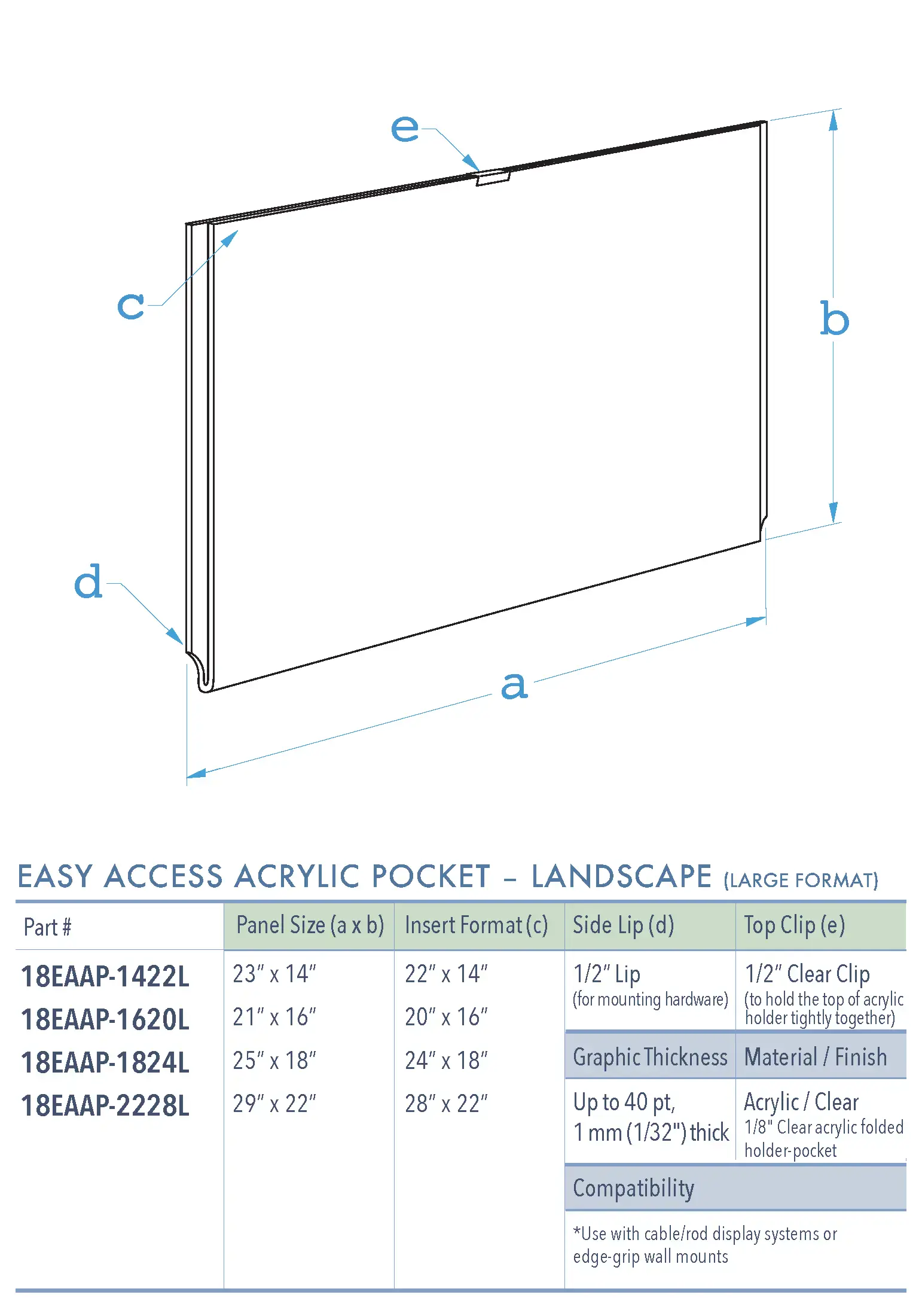 Specifications for 18EAAP-INSERT-LANDSCAPE-LR