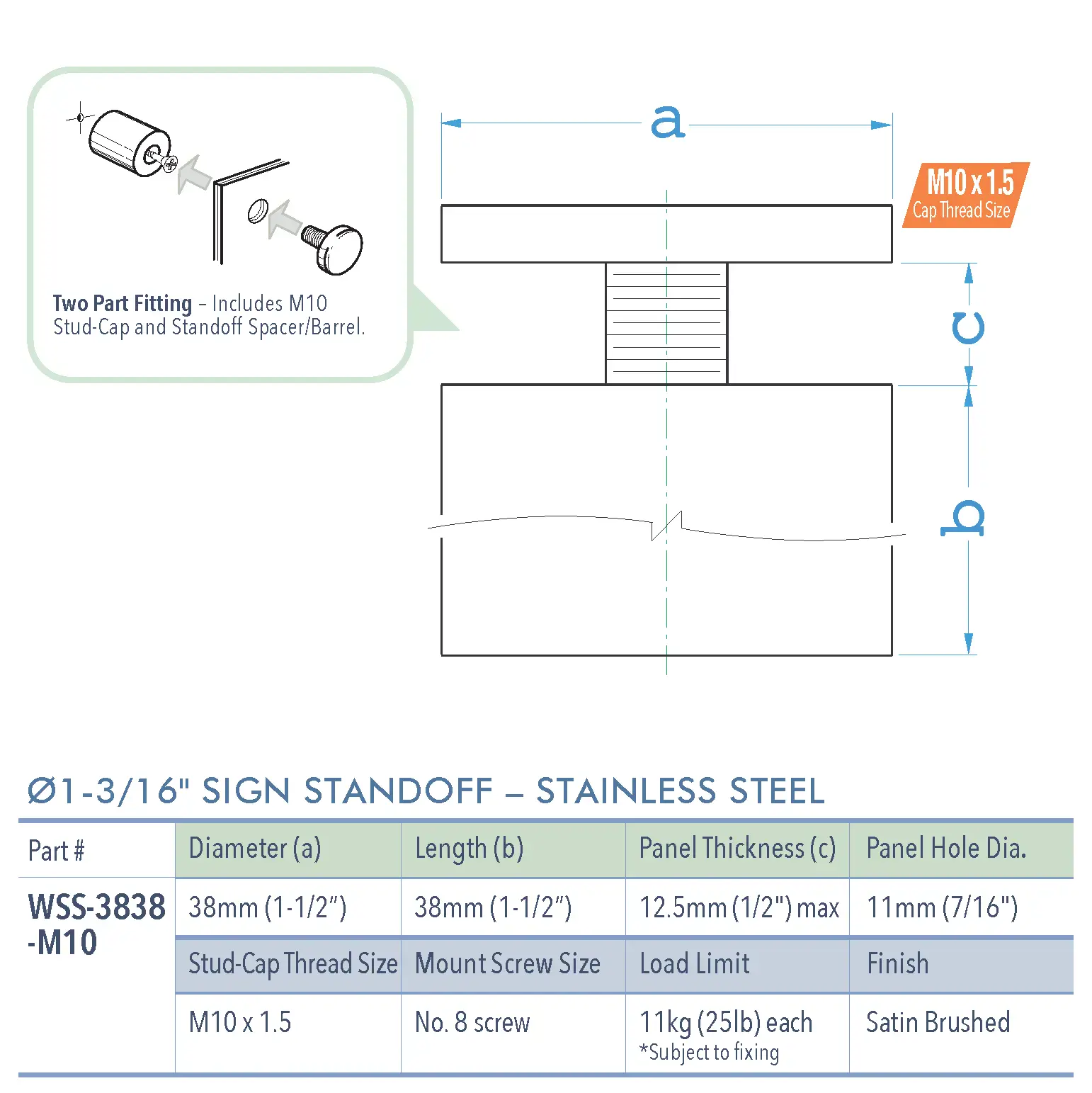 Specifications for WSS-3838-M10