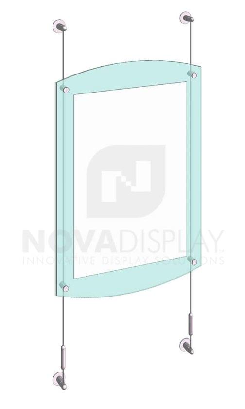KASP-055 Sandwich Acrylic Poster Display Kit cable wall suspended