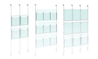 Cable/Rod Suspended Literature Displays