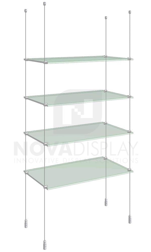 Cable Suspended Glass Shelving Kit With, Where To Cut Glass Shelves